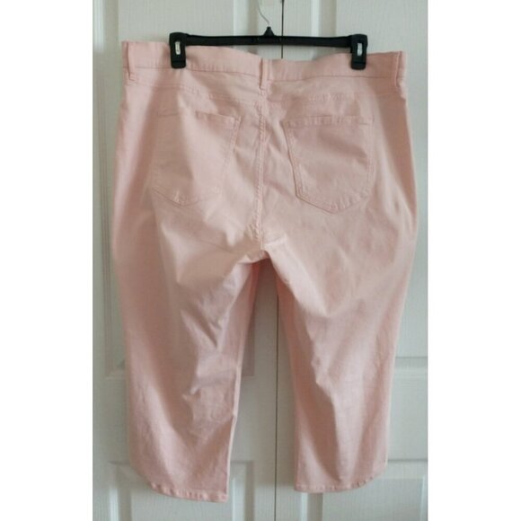 Code Bleu SoHo Hi Rise Cropped Jeans Capri Pockets Pink Stretch - 18W - Picture 5 of 8